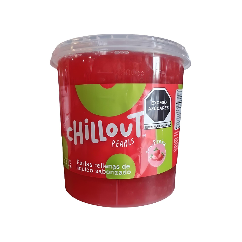 Perlas rellenas de líquido saborizado sabor fresa Chillout Pearls 3.4kg