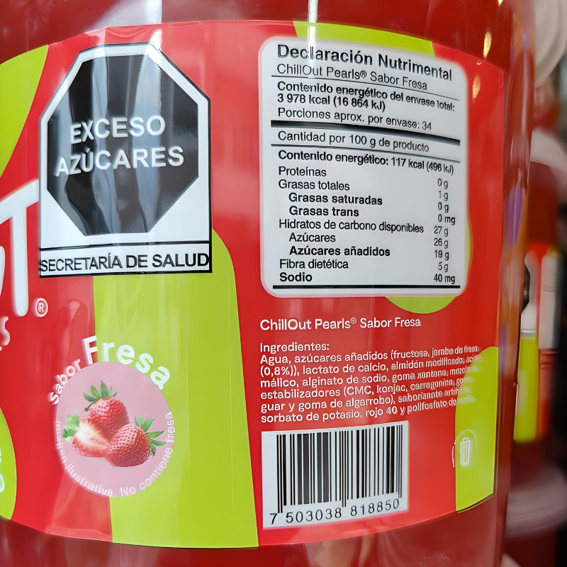 Perlas rellenas de líquido saborizado sabor fresa Chillout Pearls 3.4kg