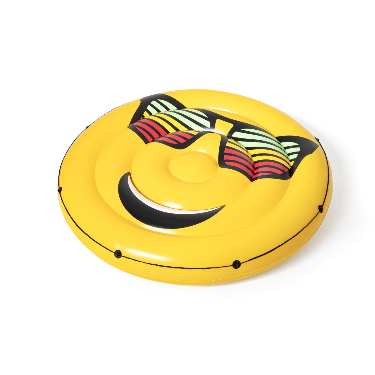 Cama inflable circular 1.88 metros figura emoji sonriente amarilla adulto caja (1)