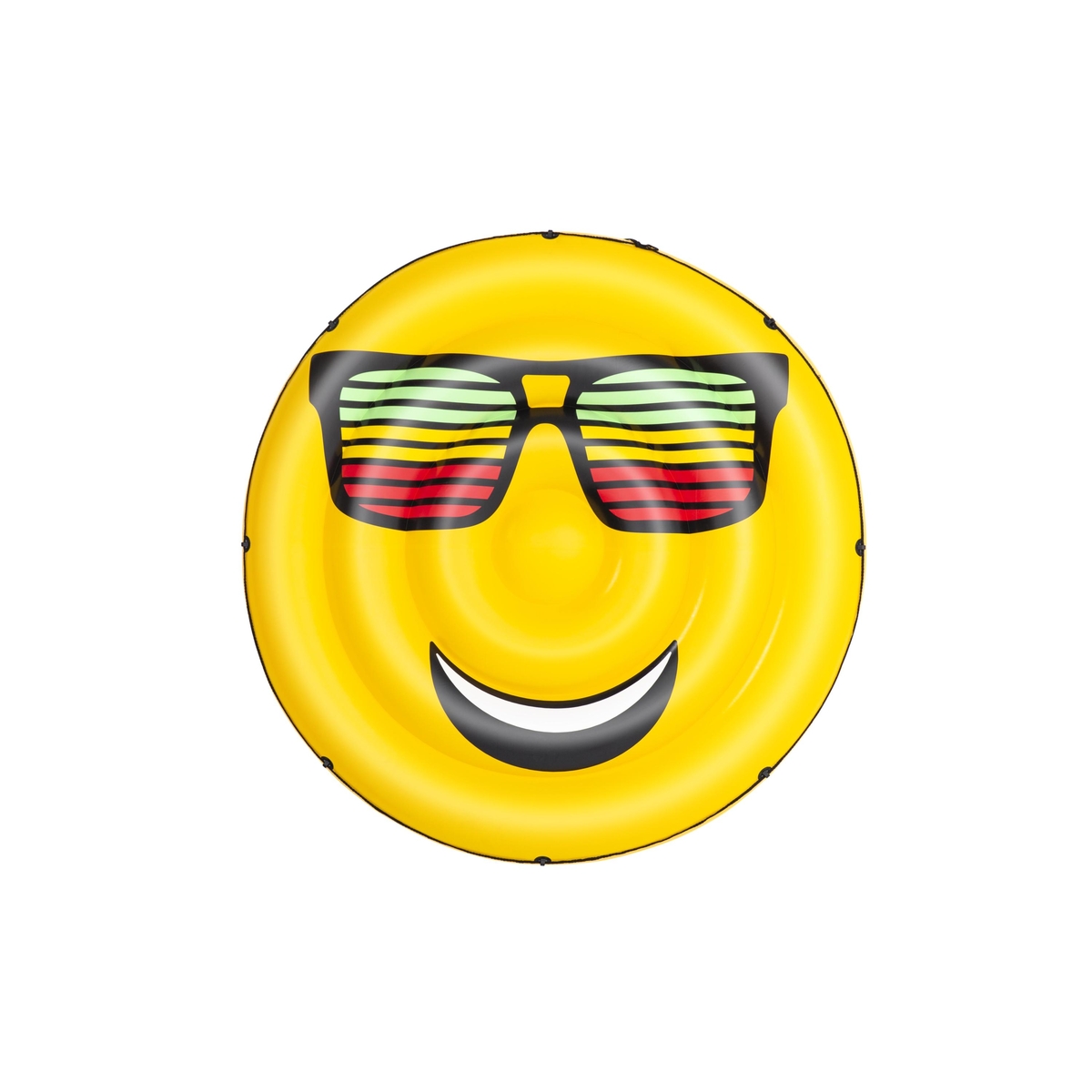 Cama inflable circular 1.88 metros figura emoji sonriente amarilla adulto caja (1)