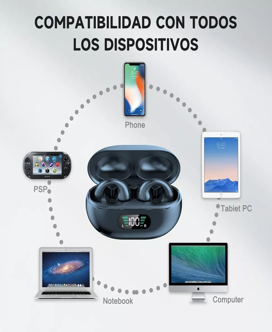 Audifonos Inalámbricos Conducción Ósea Bluetooth Deportivos