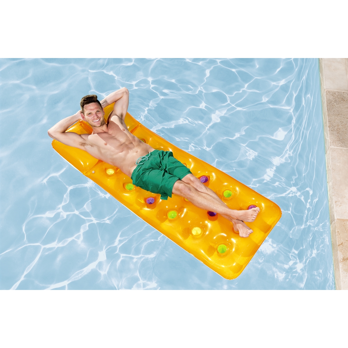 Cama Inflable adulto 2 colores azul y rosa  1 modelo  188 metros x 71 centimetros  (74x28 pulgadas) bolsa (1)