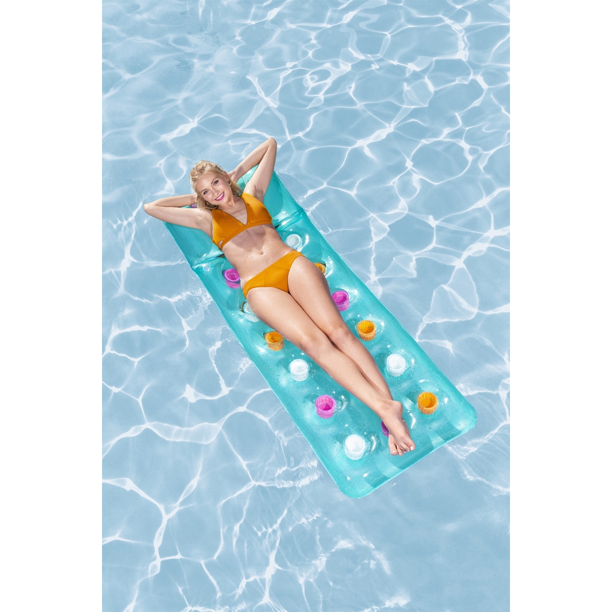 Cama Inflable adulto 2 colores azul y rosa  1 modelo  188 metros x 71 centimetros  (74x28 pulgadas) bolsa (1)