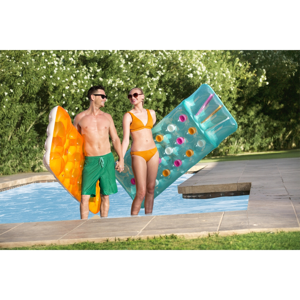 Cama Inflable adulto 2 colores azul y rosa  1 modelo  188 metros x 71 centimetros  (74x28 pulgadas) bolsa (1)