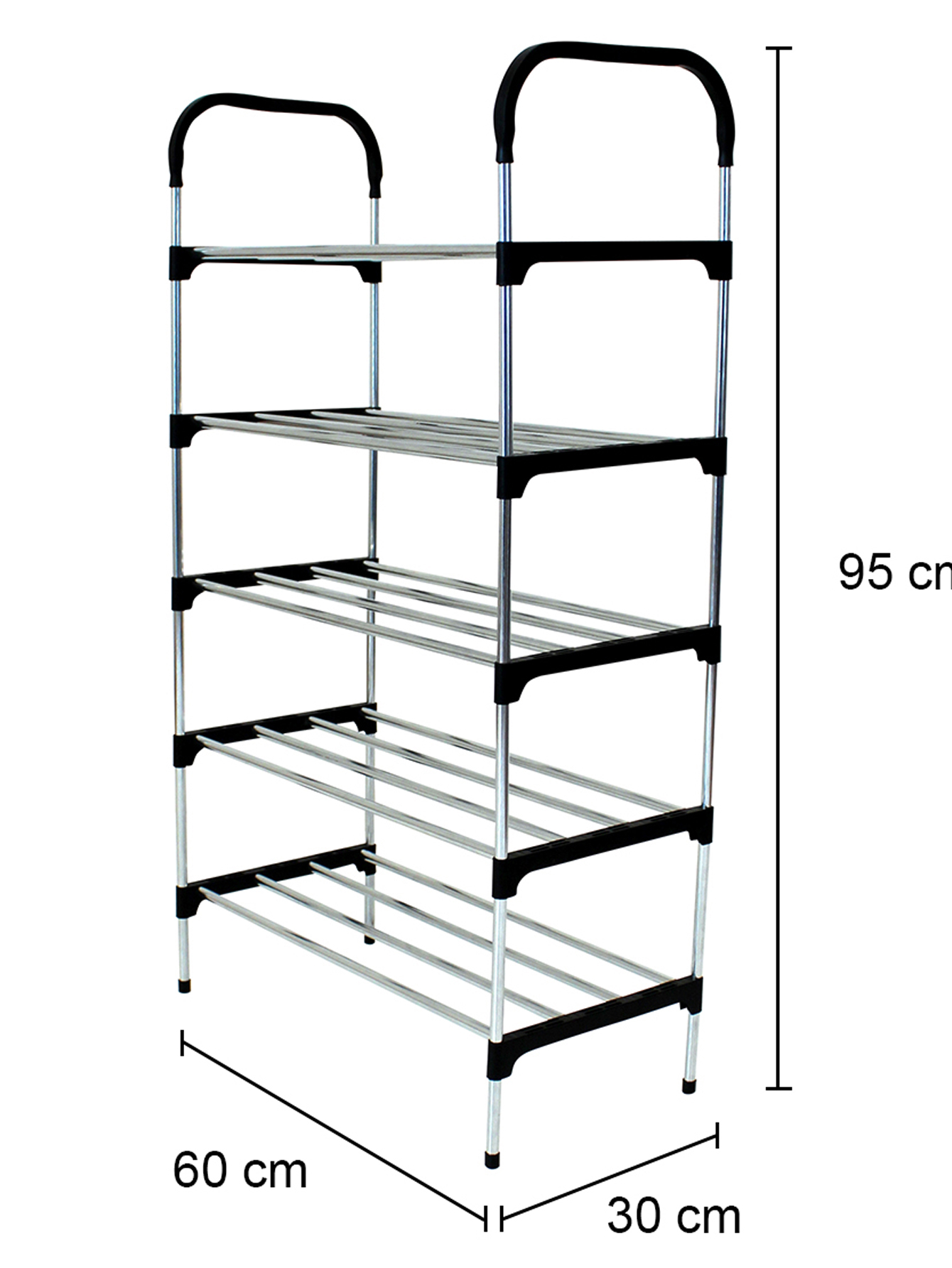 Organizador Zapatera de Estante Tubular 5 Niveles Galvanizada