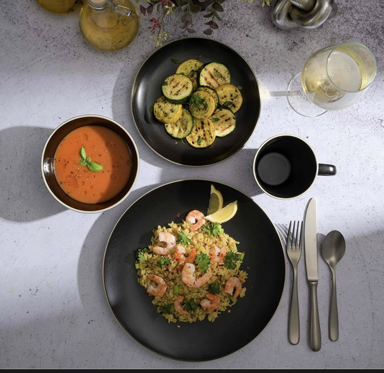 Elegante Vajilla Gibson Elite Soho Lounge Mate Redondo