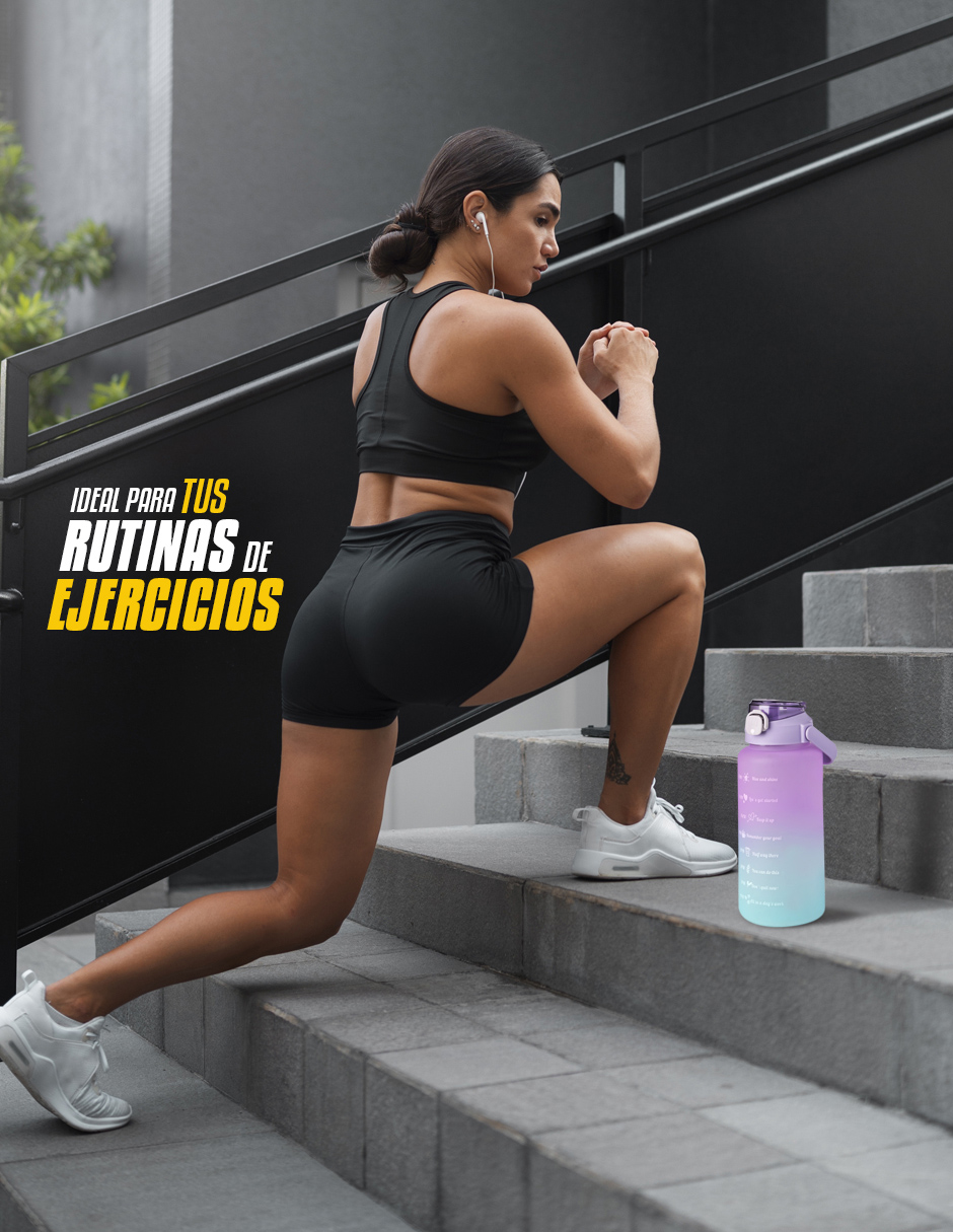 Botella Motivacional Deportiva De Agua 2 Litros Ag Box