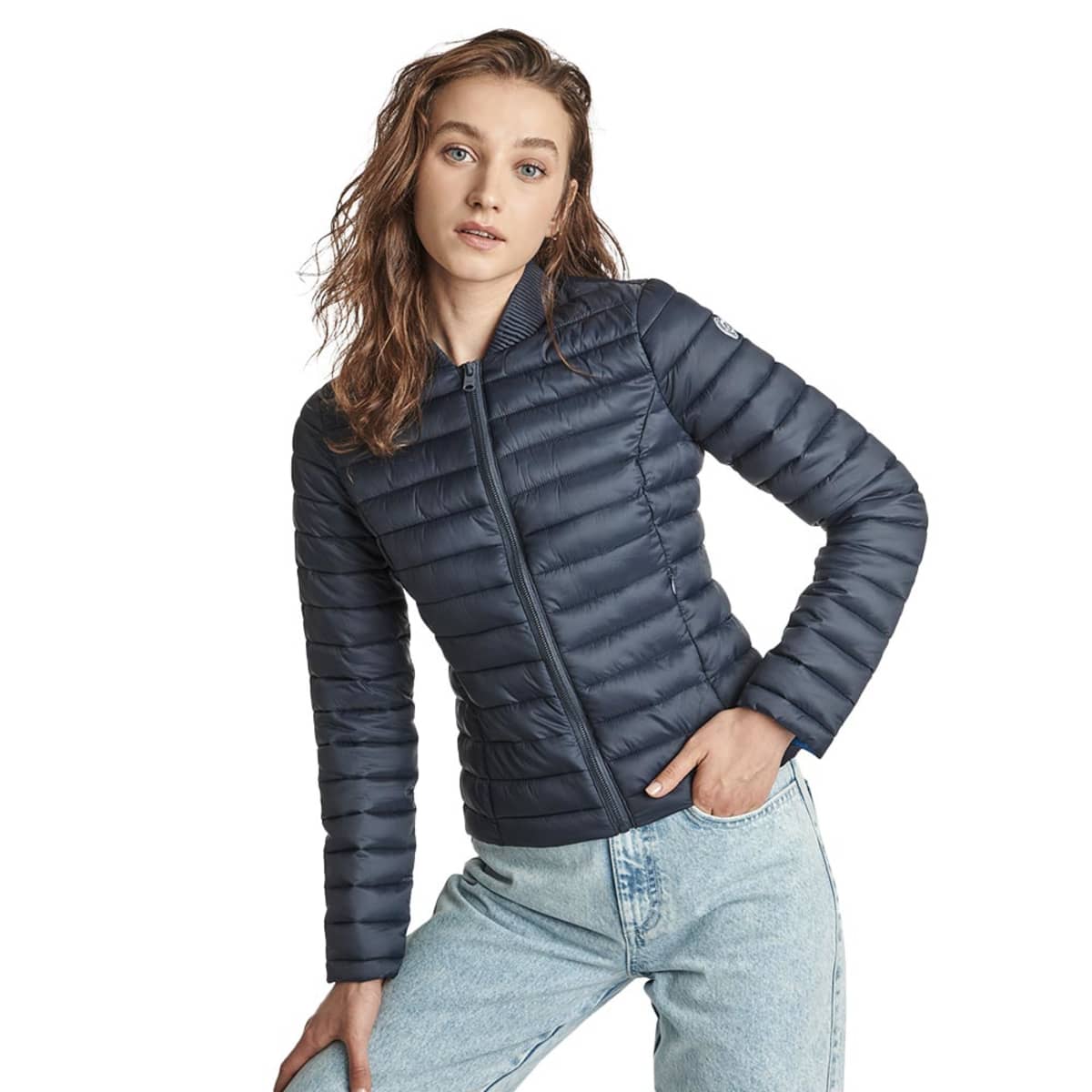 Chamarra ligera capitonada azul marino marca Holly Land para mujer, mod. 822181