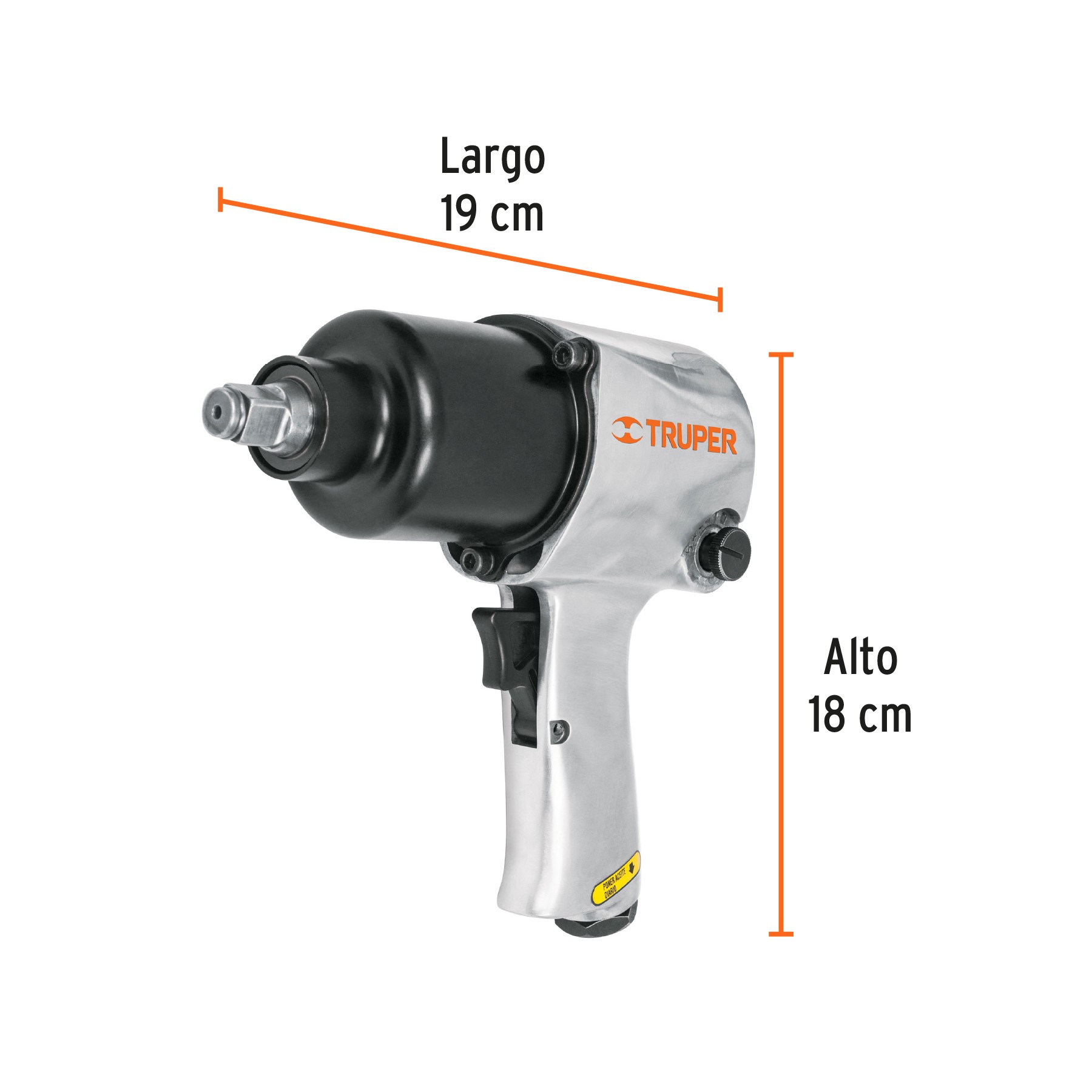 LLAVE DE IMPACTO NEUMÁTICA 1/2", INDUSTRIAL, TRUPER 11187