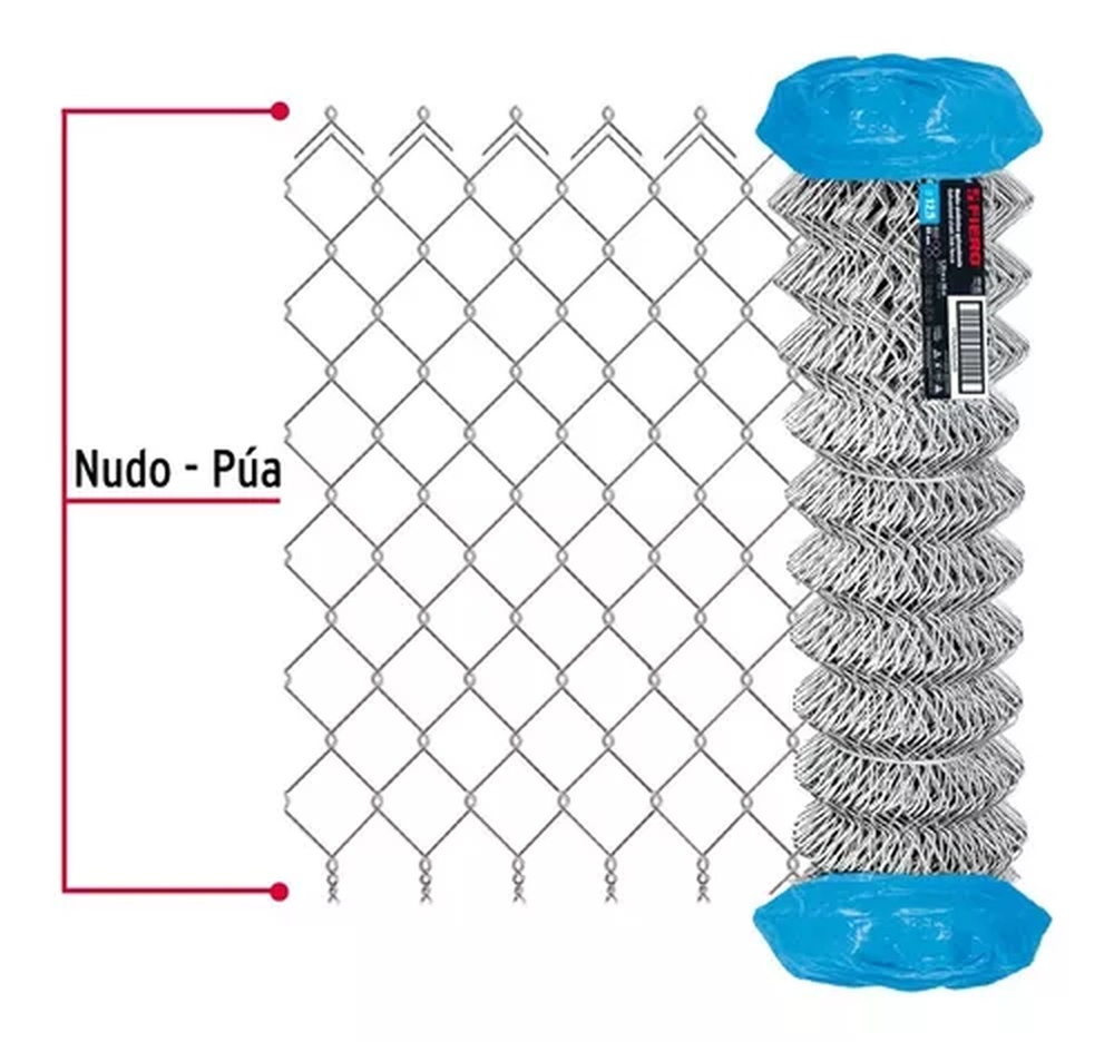 ROLLO DE MALLA CICLÓNICA DE ACERO GALVANIZADO, 20 M, CALIBRE 12.5 42958