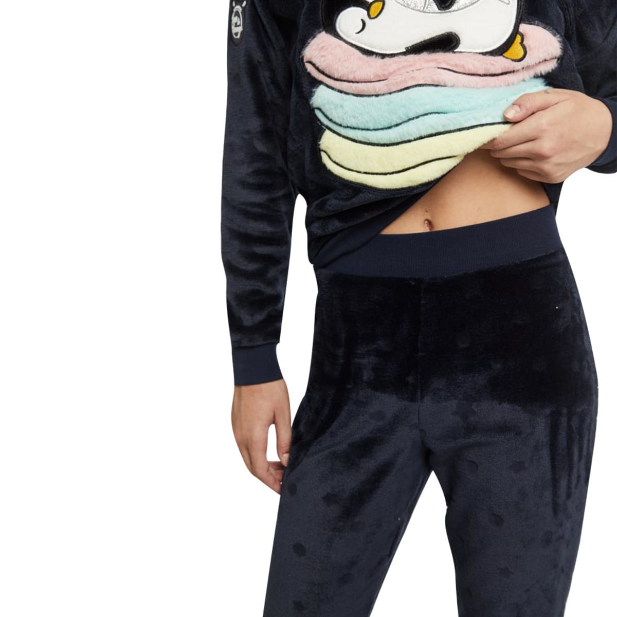 Pijama de 2 piezas color azul marino para mujer, marca Love to Lounge, mod. 1091531