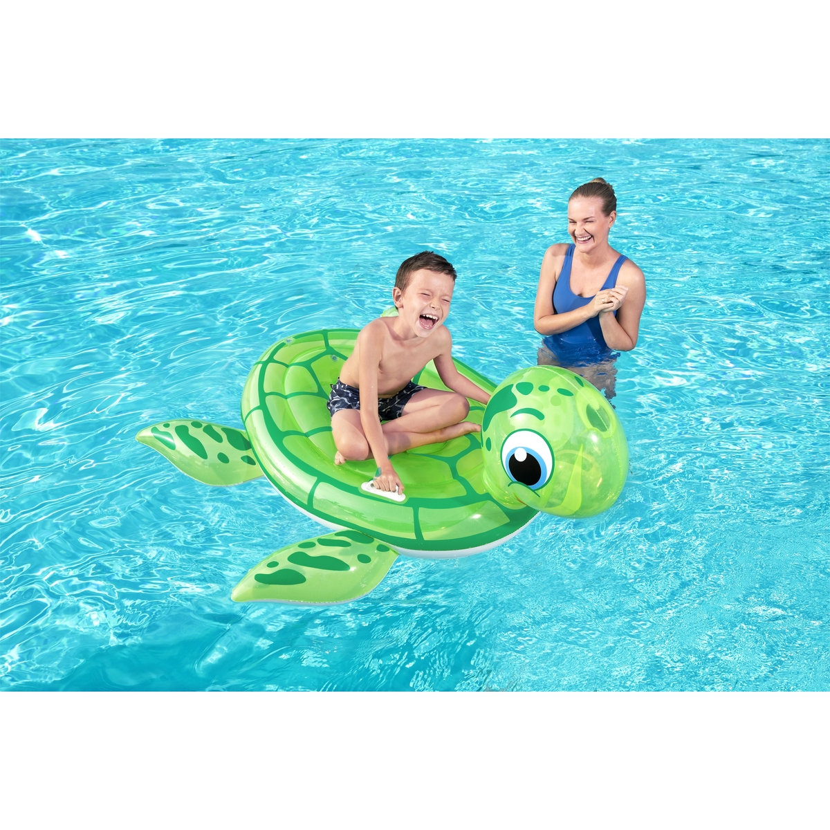 Flotador montable tortuga 1.40 centimetros color verde caja (1)