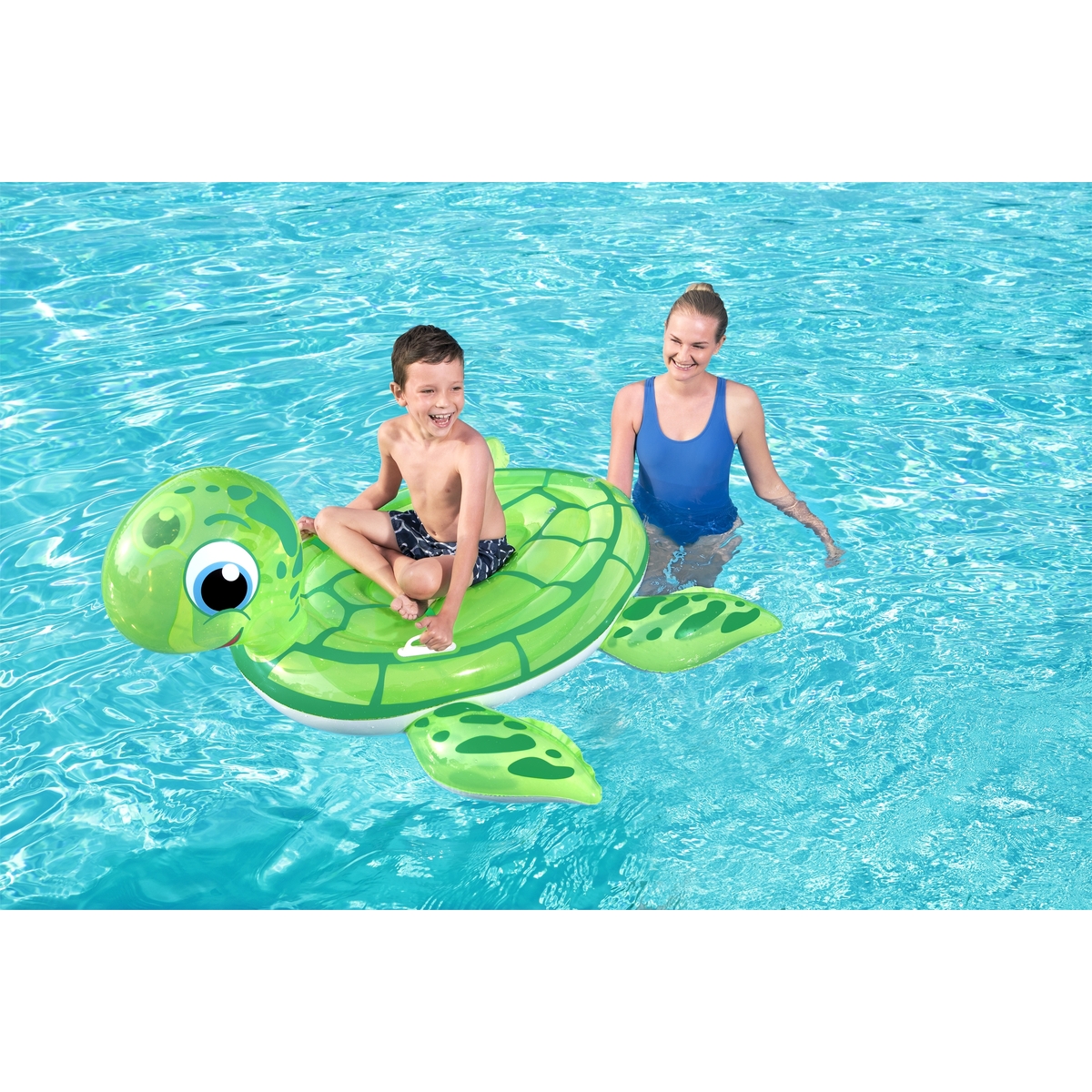 Flotador montable tortuga 1.40 centimetros color verde caja (1)