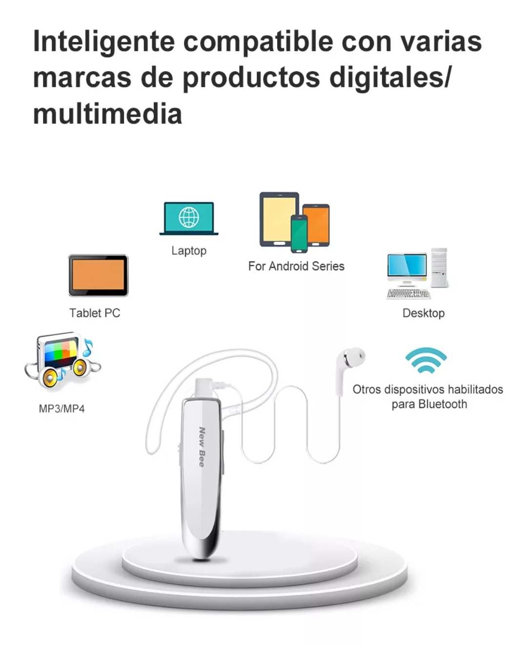 Audífonos Monoaurales Bluetooth New Bee De Manos Libres