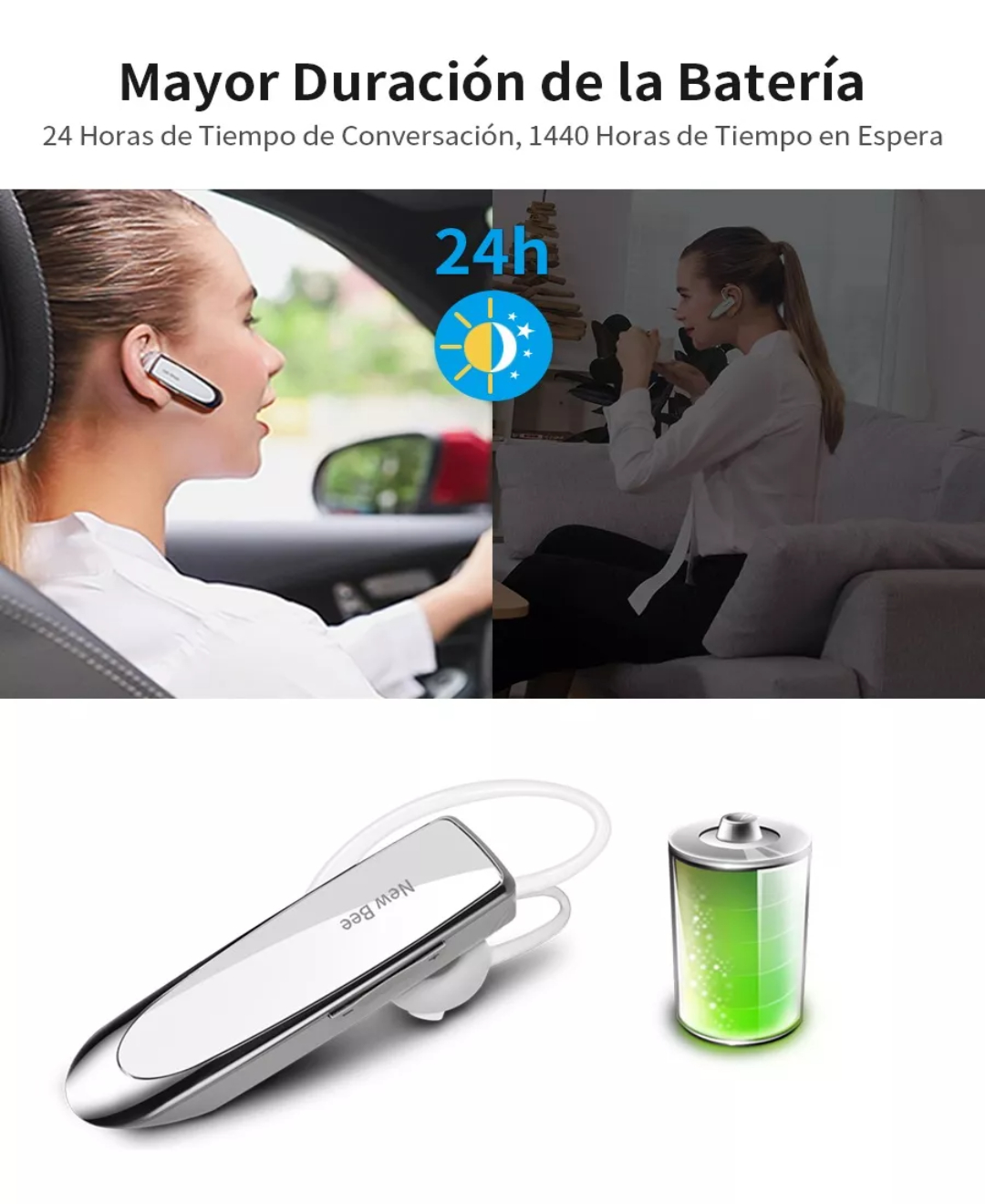 Audífonos Monoaurales Bluetooth New Bee De Manos Libres