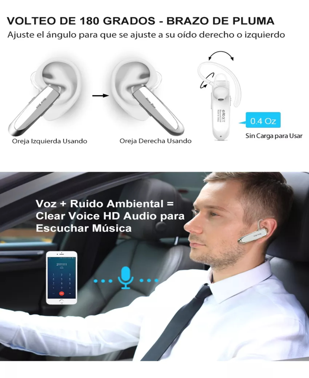 Audífonos Monoaurales Bluetooth New Bee De Manos Libres