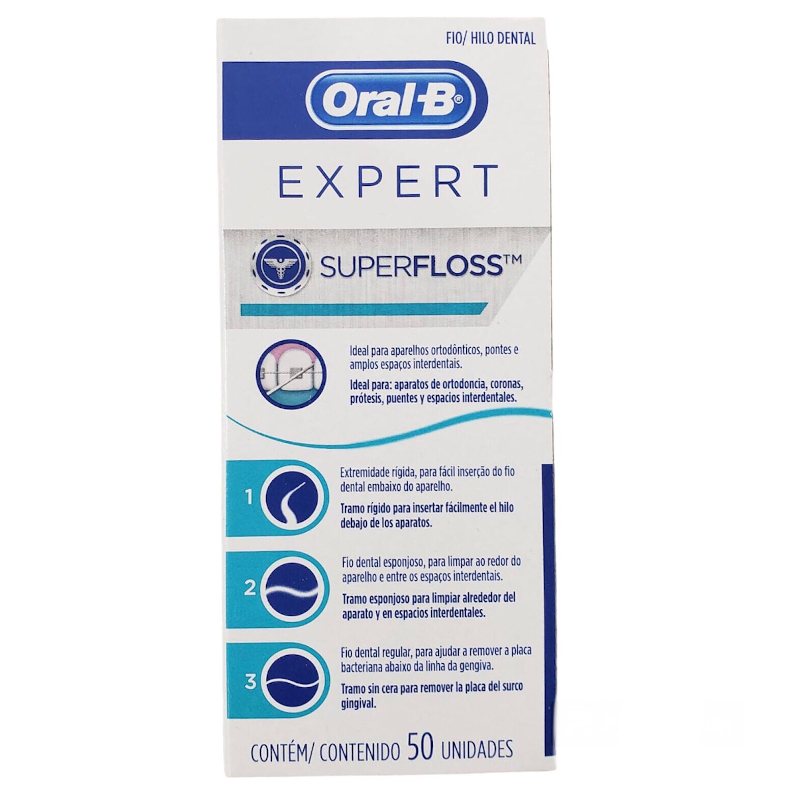 SuperFloss Hilo dental para Ortodoncia Oral-B
