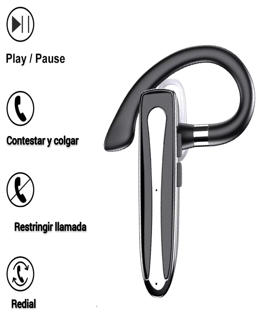 Micrófono Bluetooth Manos Libres Auriculares Intrauditivos