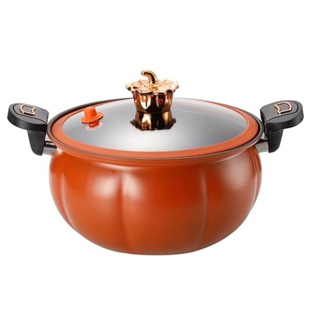  Olla de micro presión multifuncional antiadherente de gran  capacidad, 5 L, olla de micro presión de calabaza de gran capacidad, ollas  antiadherentes para cocina, fácil de limpiar (color naranja) : Hogar