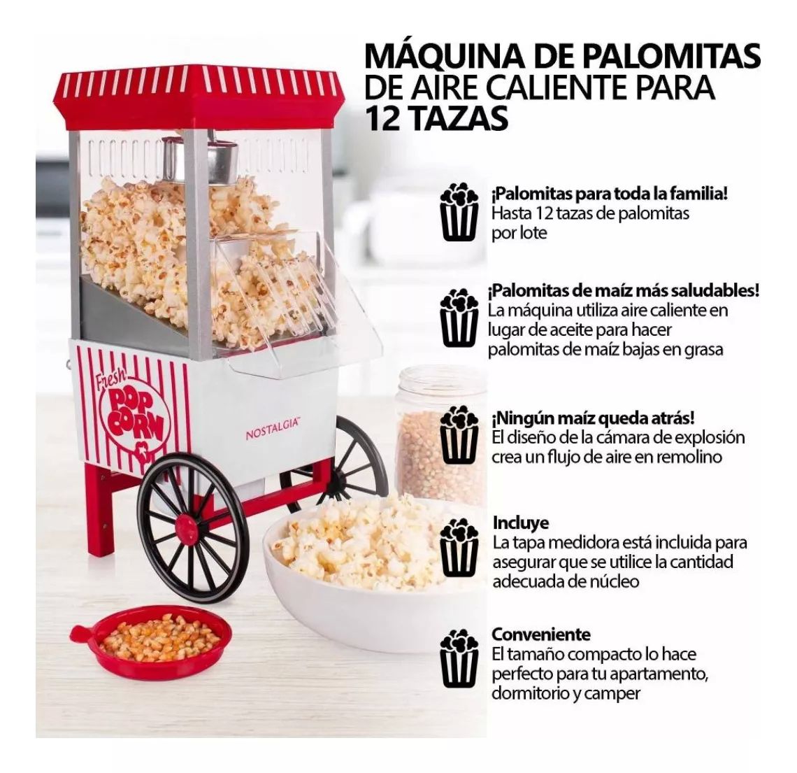 Máquina para Preparar Palomitas Nostalgia Rojo NHAP521RW