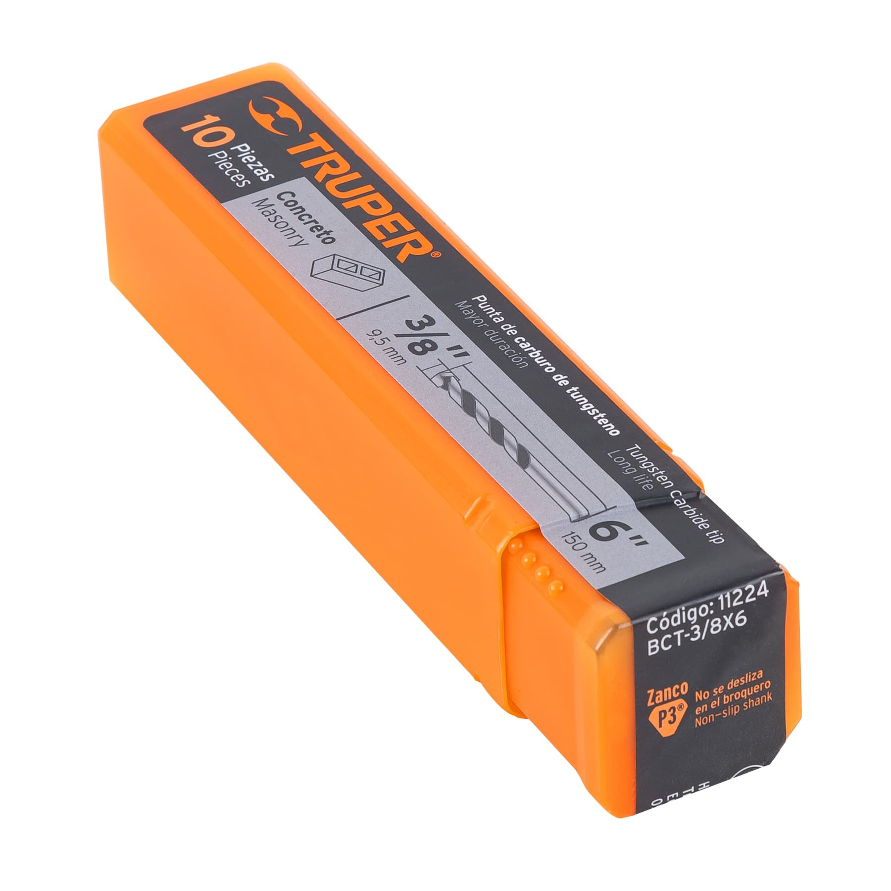 BROCA PARA CONCRETO DE 3/8 X 6", TRUPER 11224