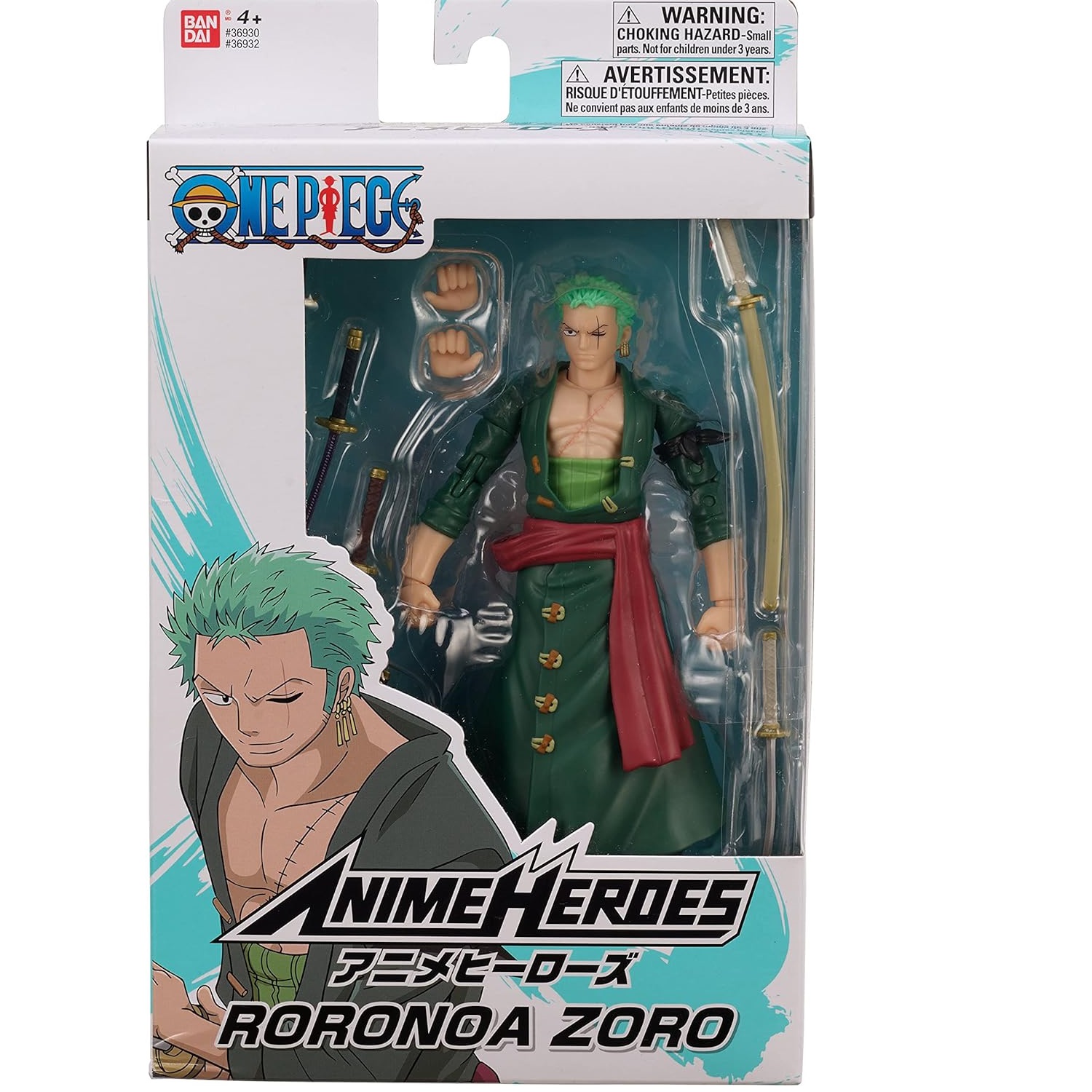 ZORO ONE PIECE BANDAI Anime Heroes Figura de acción Articulada