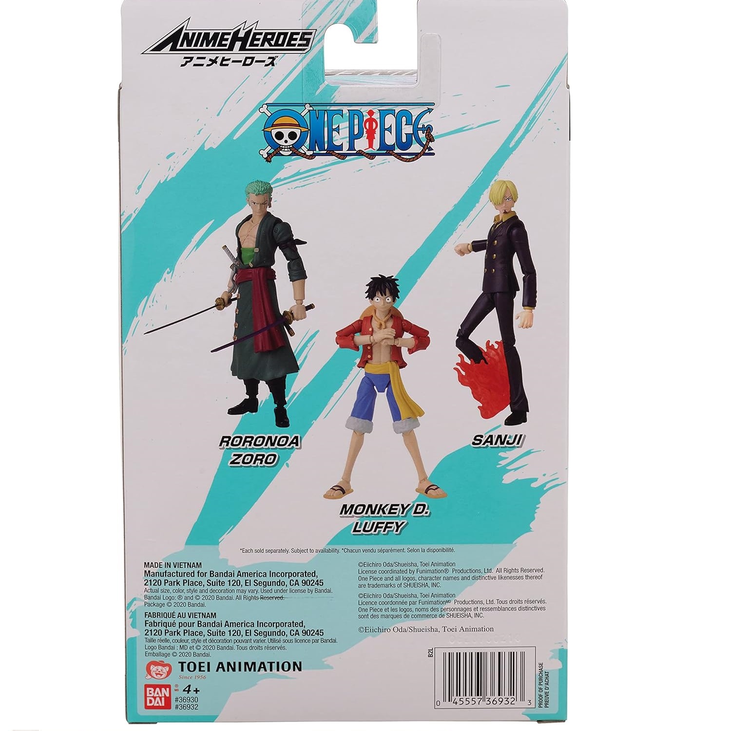 ZORO ONE PIECE BANDAI Anime Heroes Figura de acción Articulada