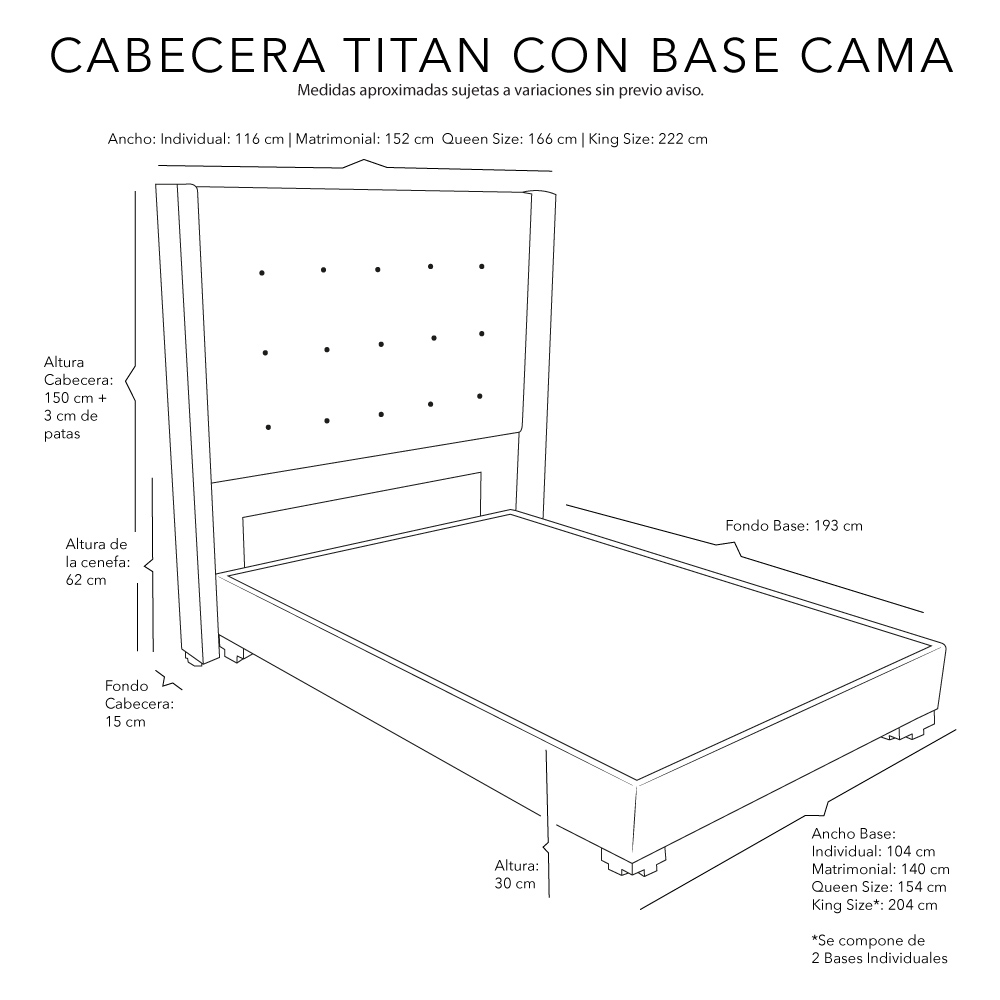 Colchón Matrimonial Spring Air LeMans con Cabecera Dicasa Titan y Base Cama Orleans Gris