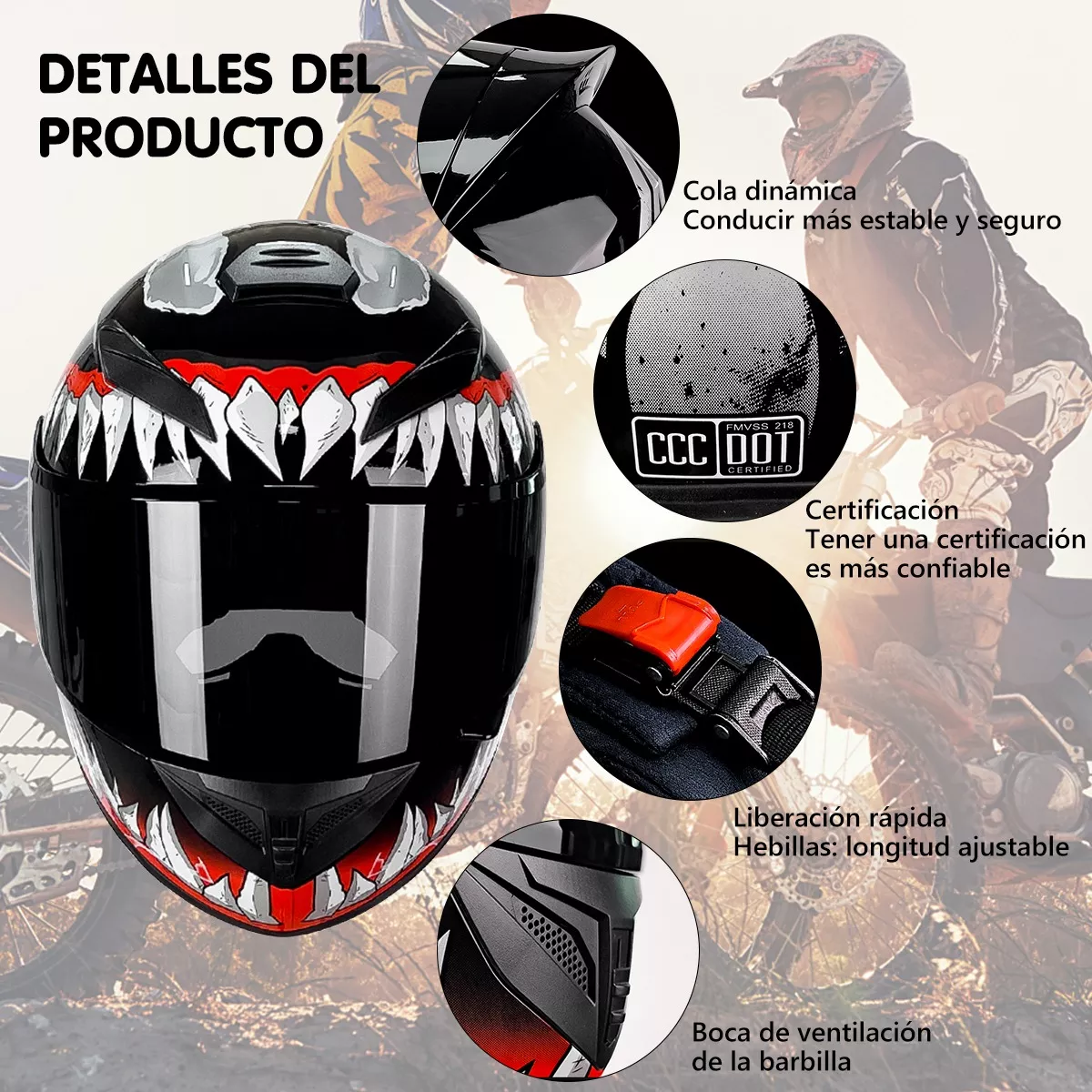 Casco Abatible Cascos Para Motos Venom L