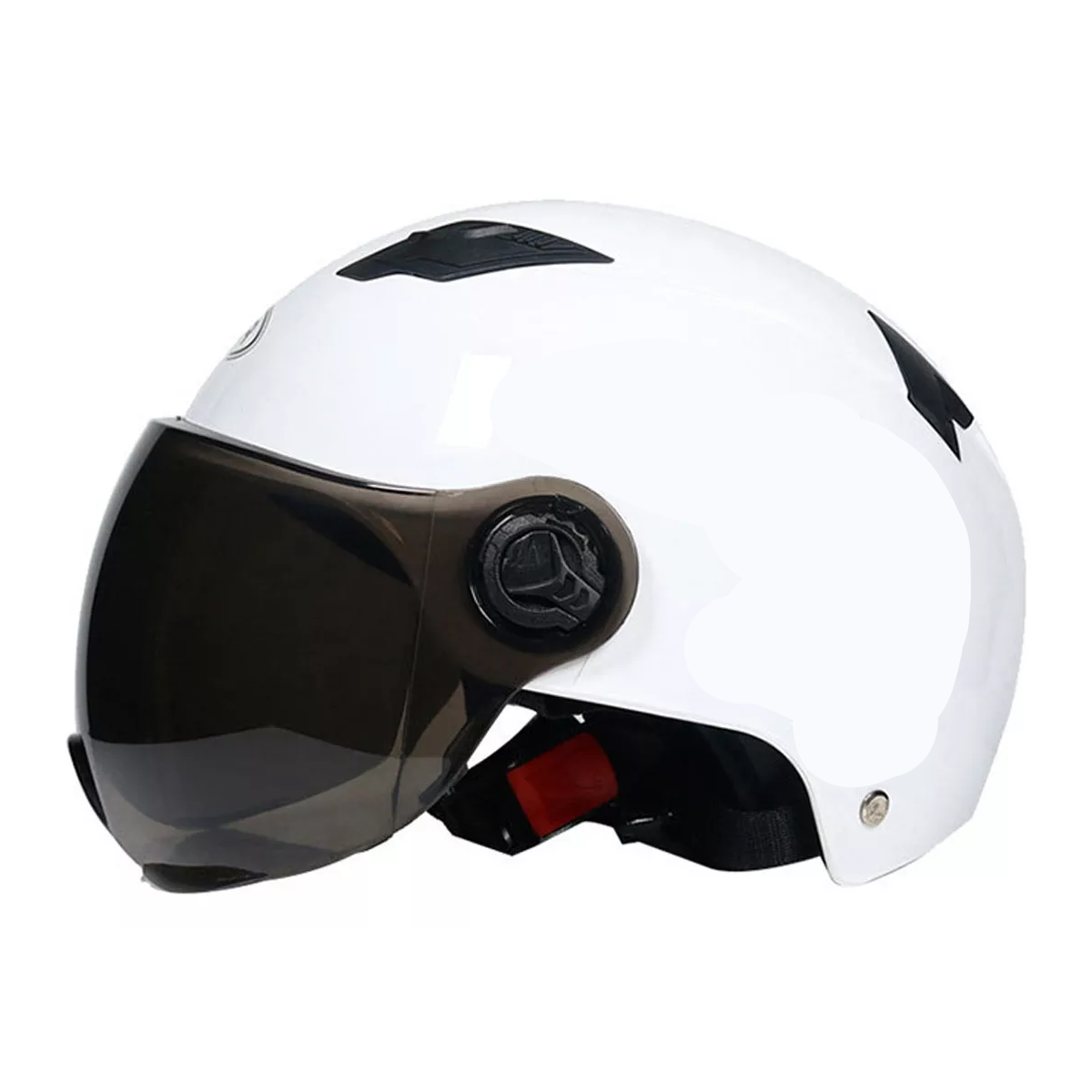Casco Ligero Seguridad Batería Eléctrica Casco Moto Blanco