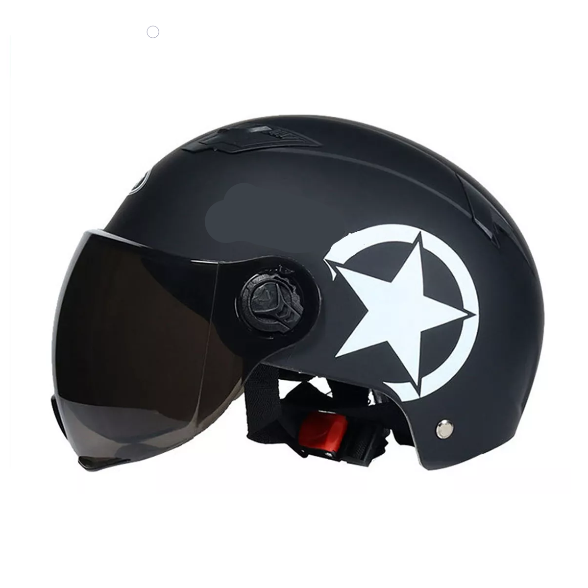 Casco Ligero Seguridad Batería Eléctrica Casco Moto Negro