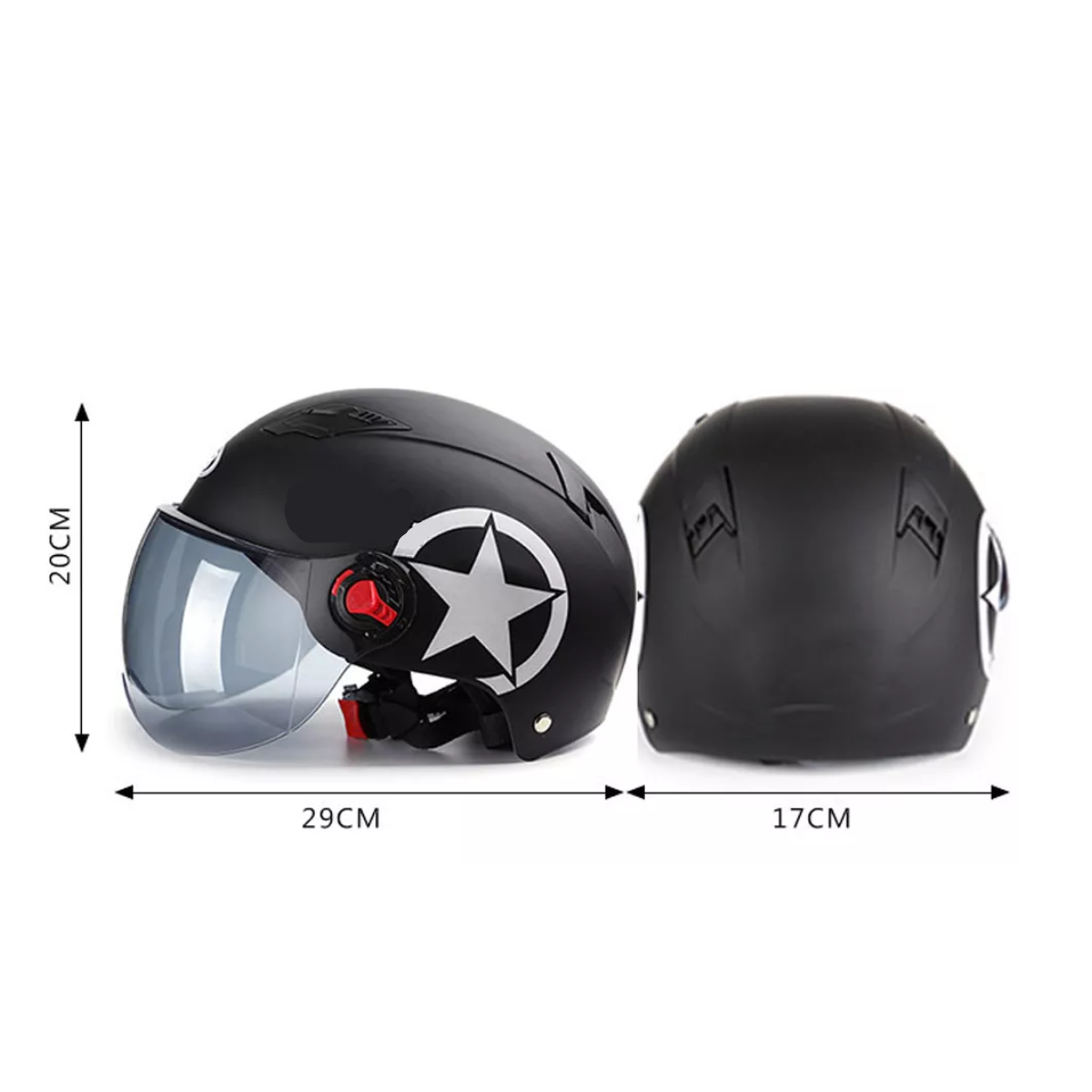 Casco Ligero Seguridad Batería Eléctrica Casco Moto Negro