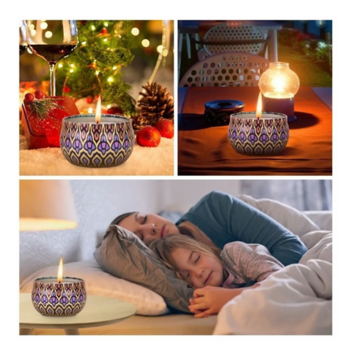 6 Piezas Velas Aromáticas De Cera De Soja Con Pétalos 