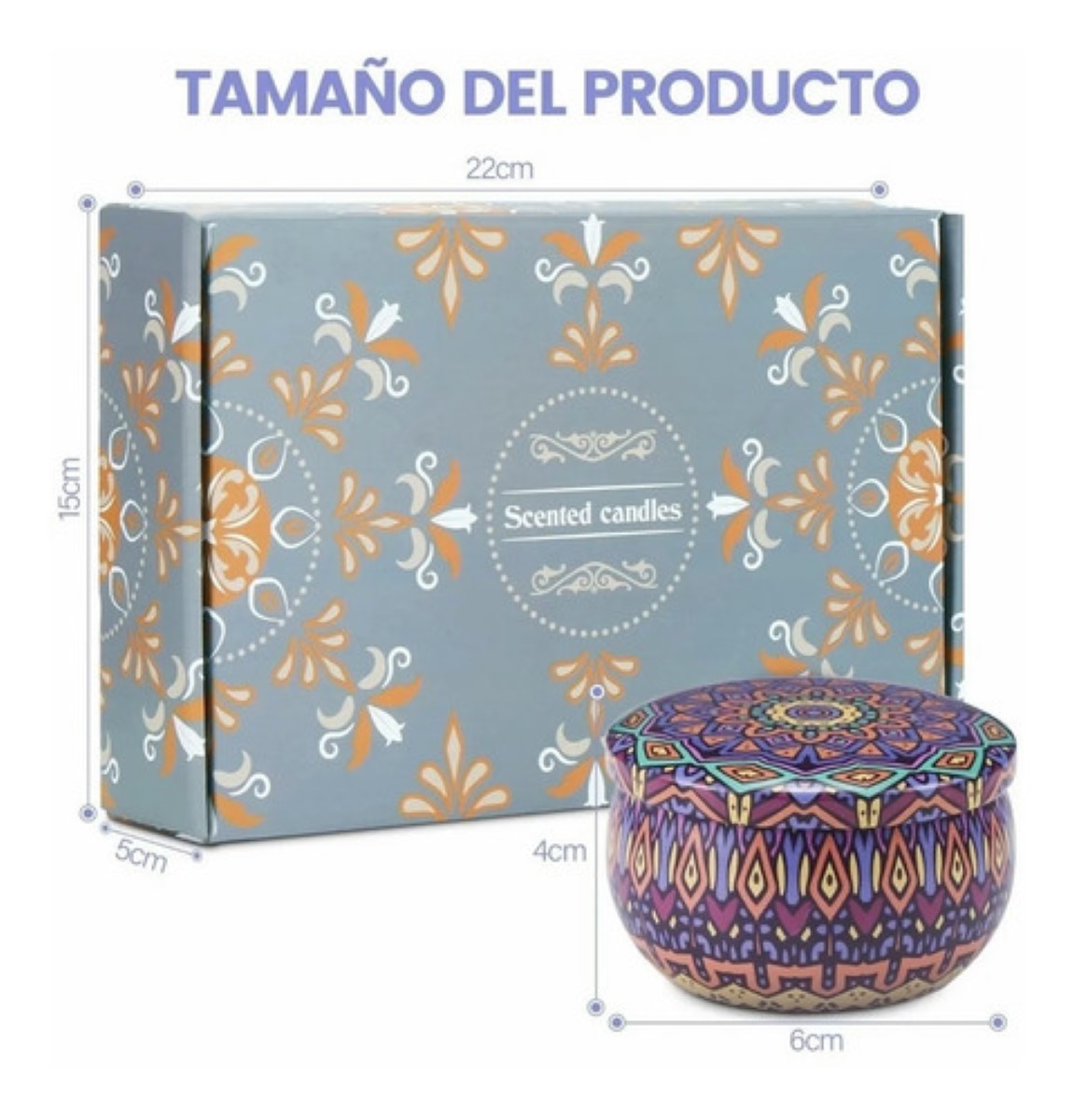 6 Piezas Velas Aromáticas De Cera De Soja Con Pétalos 