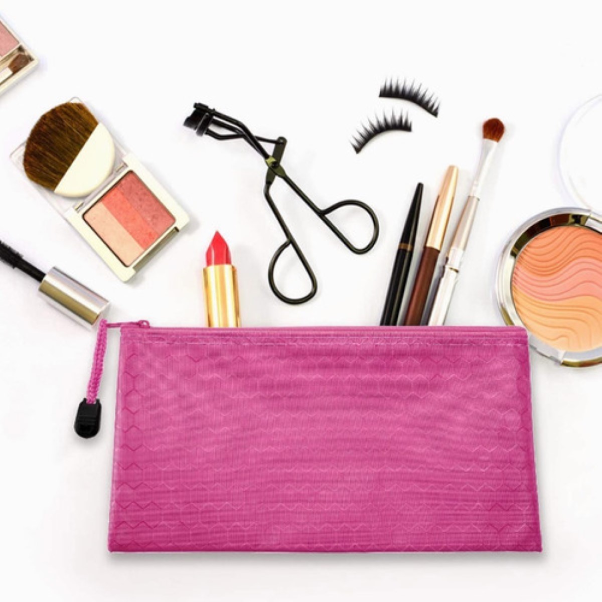 12 Lapiceras O Cosmetiqueras De Plastico Con Cierre Colores 