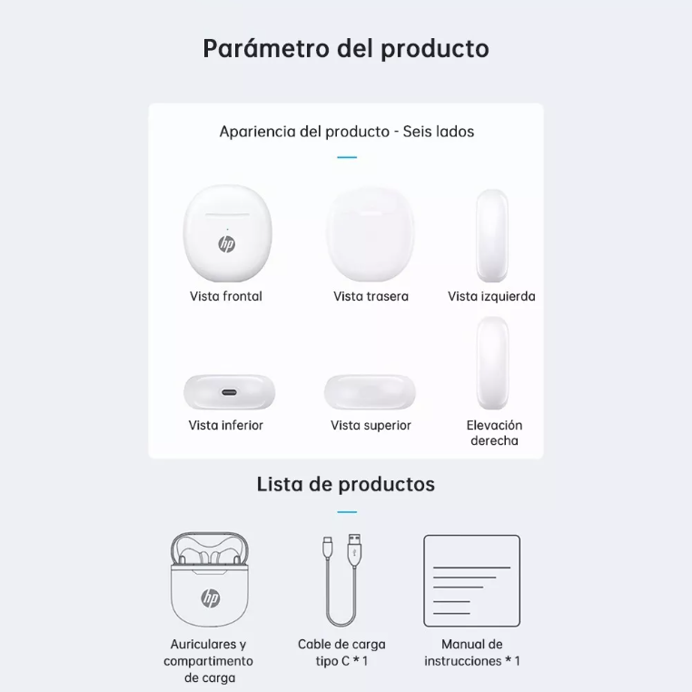 Auriculares Bluetooth Hp Nh10 - Blancos