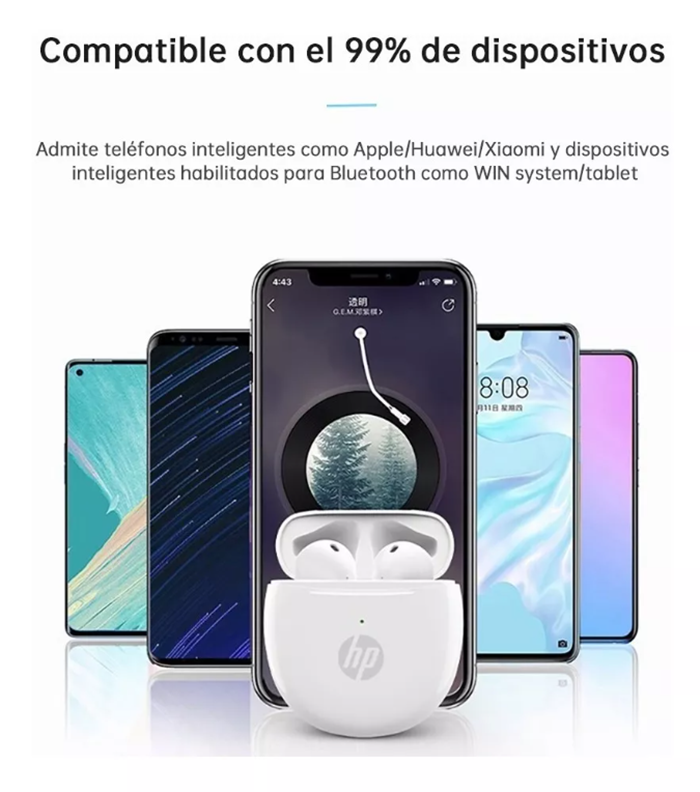 Auriculares Bluetooth Hp Nh10 - Blancos