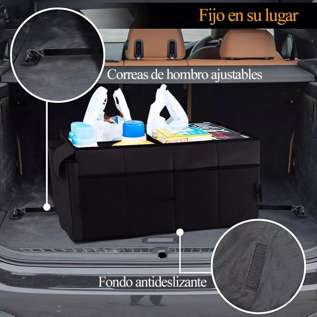Organizador de cajuela de auto plegable