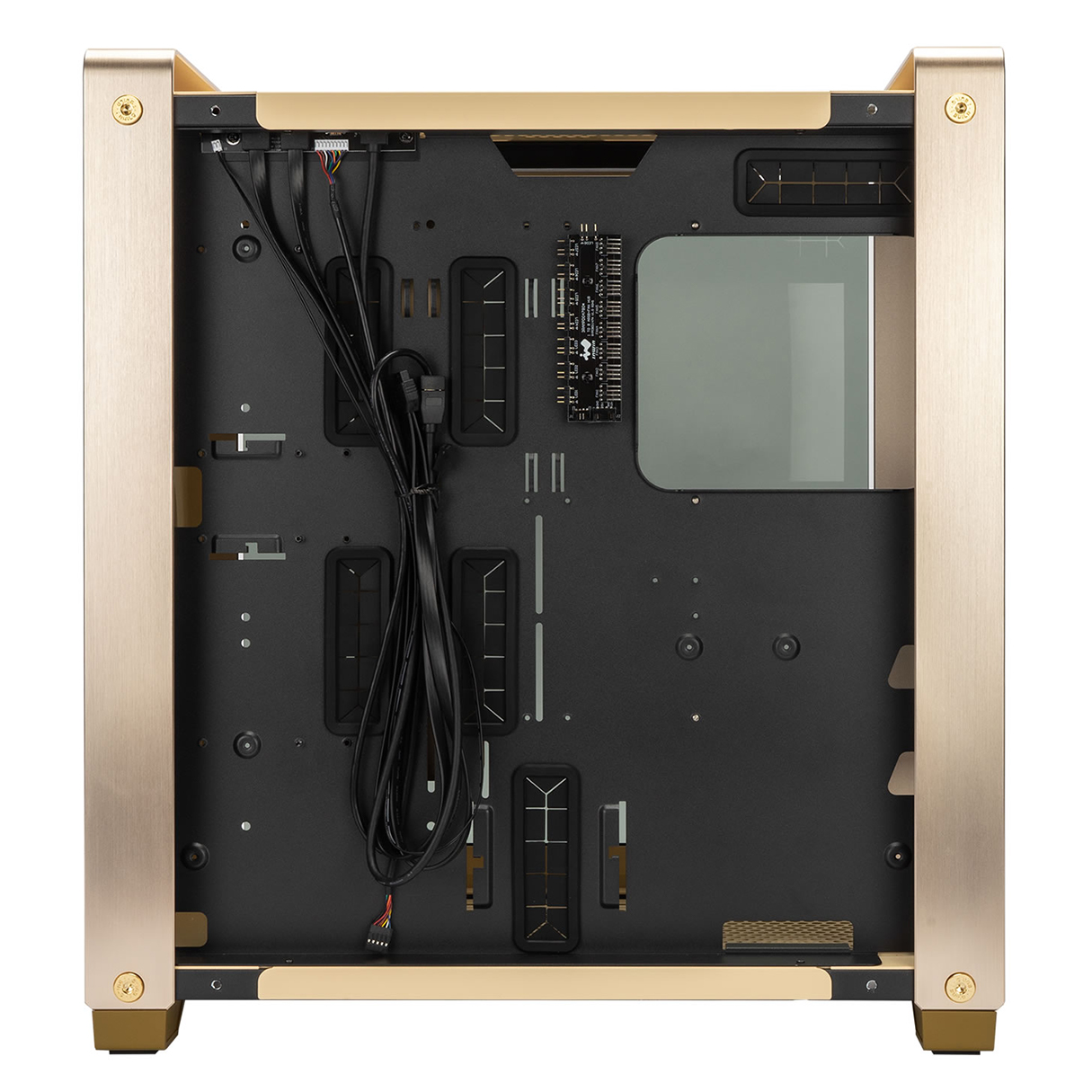 Gabinete Gamer IN WIN DUBILI GOLD E-ATX Full Torre 4 Fan Cristal Templado USB-C Dorado IW-CS-DUBILIMOD-GLD 