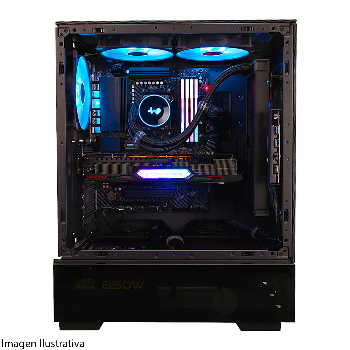 Gabinete Gamer IN WIN MODFREE BASE E-ATX Full Torre 3 Fan Cristal Templado USB-C Negro IW-CS-MFBASE-BLK 