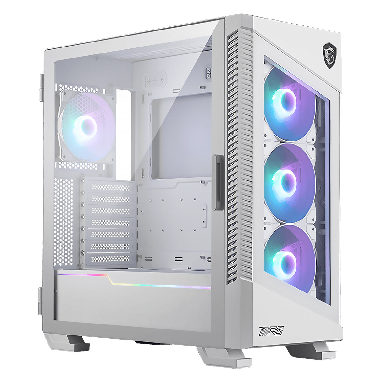 Gabinete Gamer MSI MPG VELOX 100R WHITE ATX 4 Fan ARGB Cristal Templado Blanco 