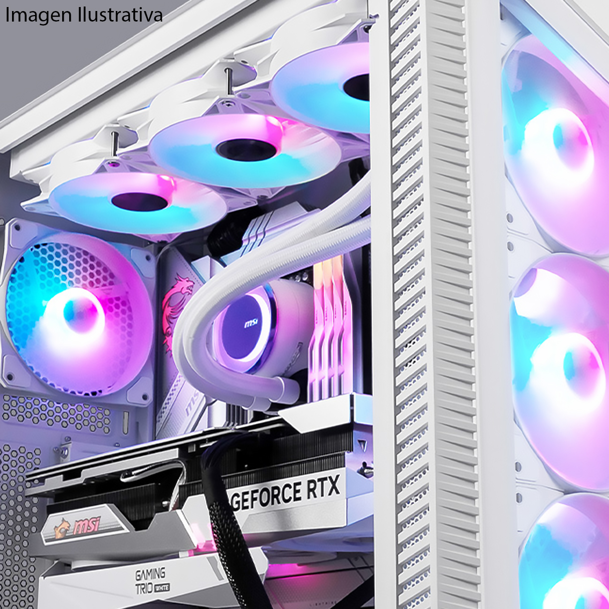 Gabinete Gamer MSI MPG VELOX 100R WHITE ATX 4 Fan ARGB Cristal Templado Blanco 