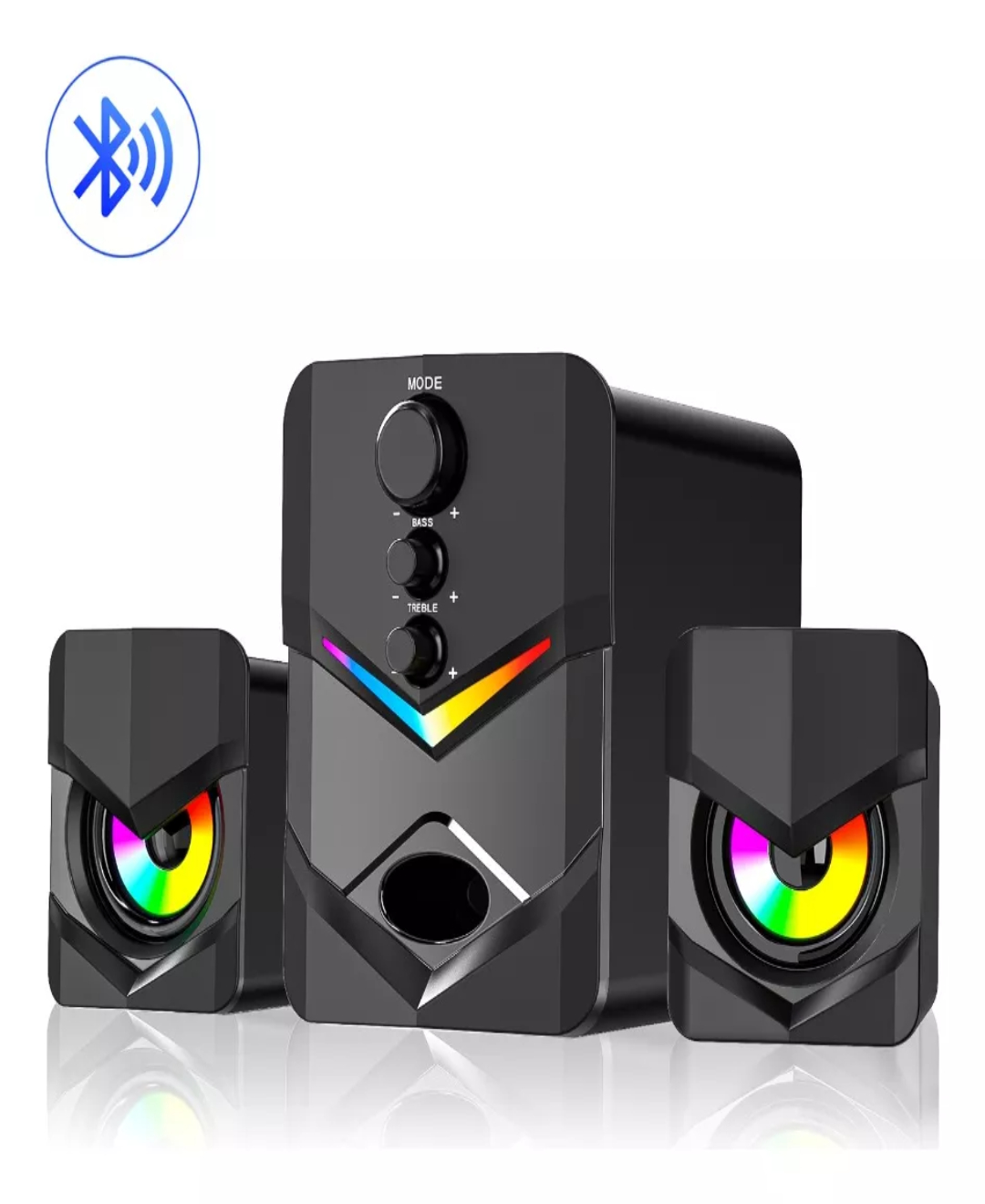 Bocinas Para Pc Subwoofer Bluetooth Luces Led Con Gamer/tv