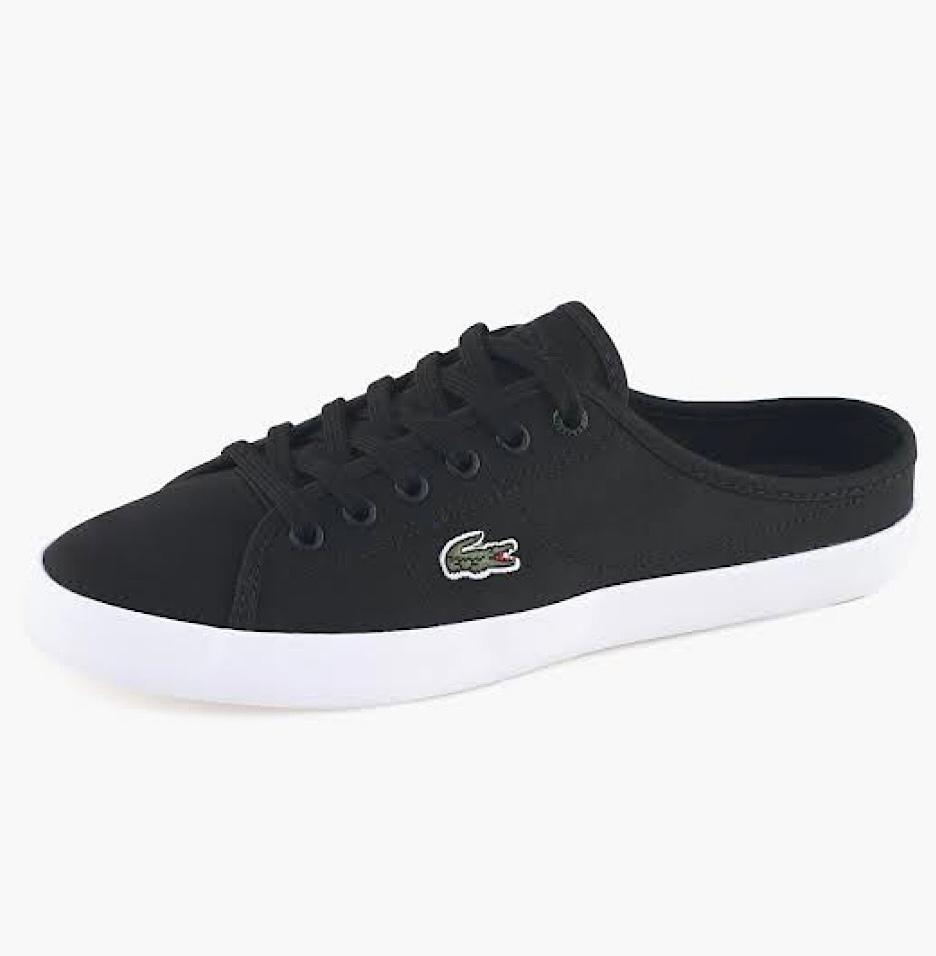 TENIS LACOSTE ZIANE MULE NEGRO CON BLANCO PARA MUJER