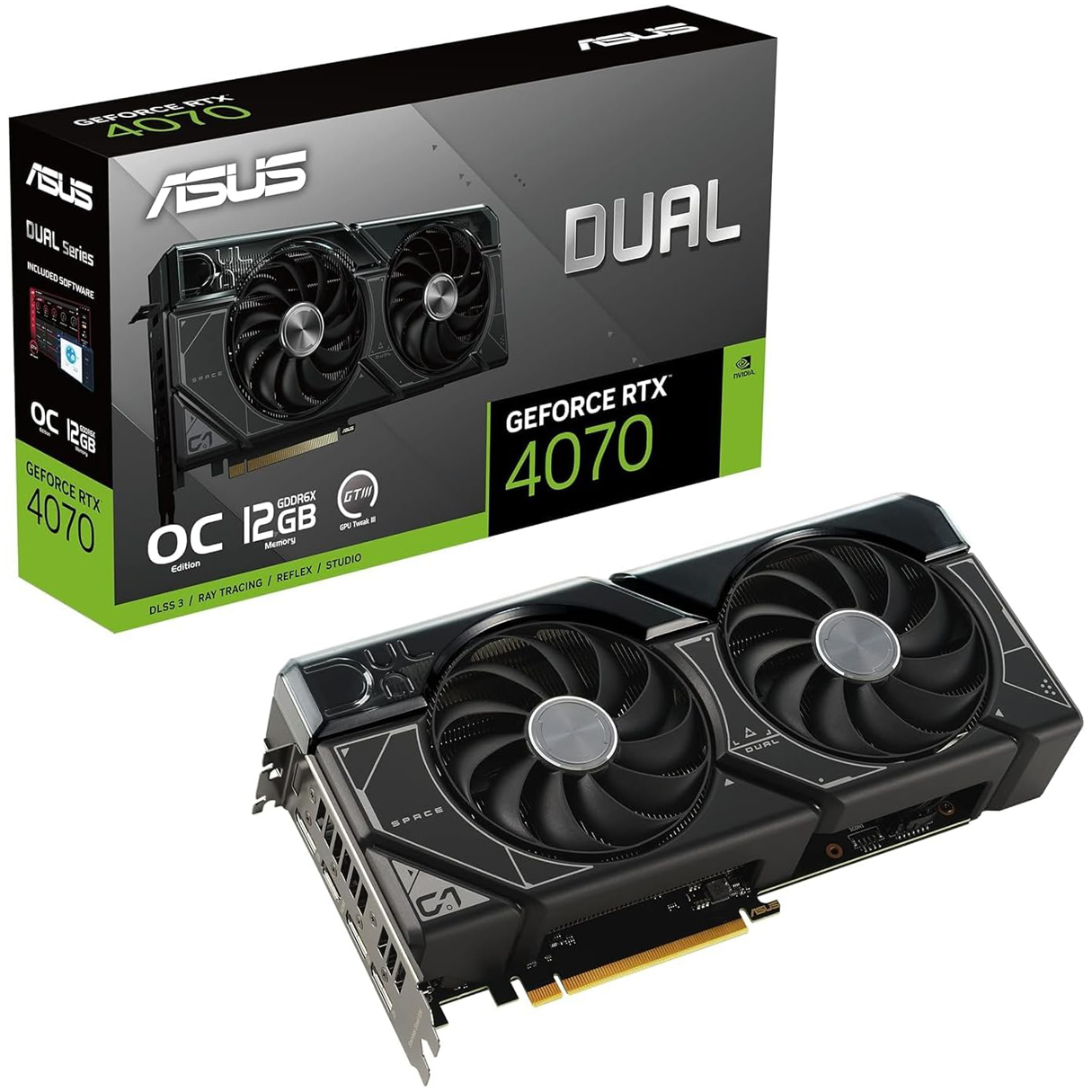 Tarjeta de Video ASUS Dual GeForce RTX 4070 OC Edition 12GB GDDR6X DUAL-RTX4070-O12G 