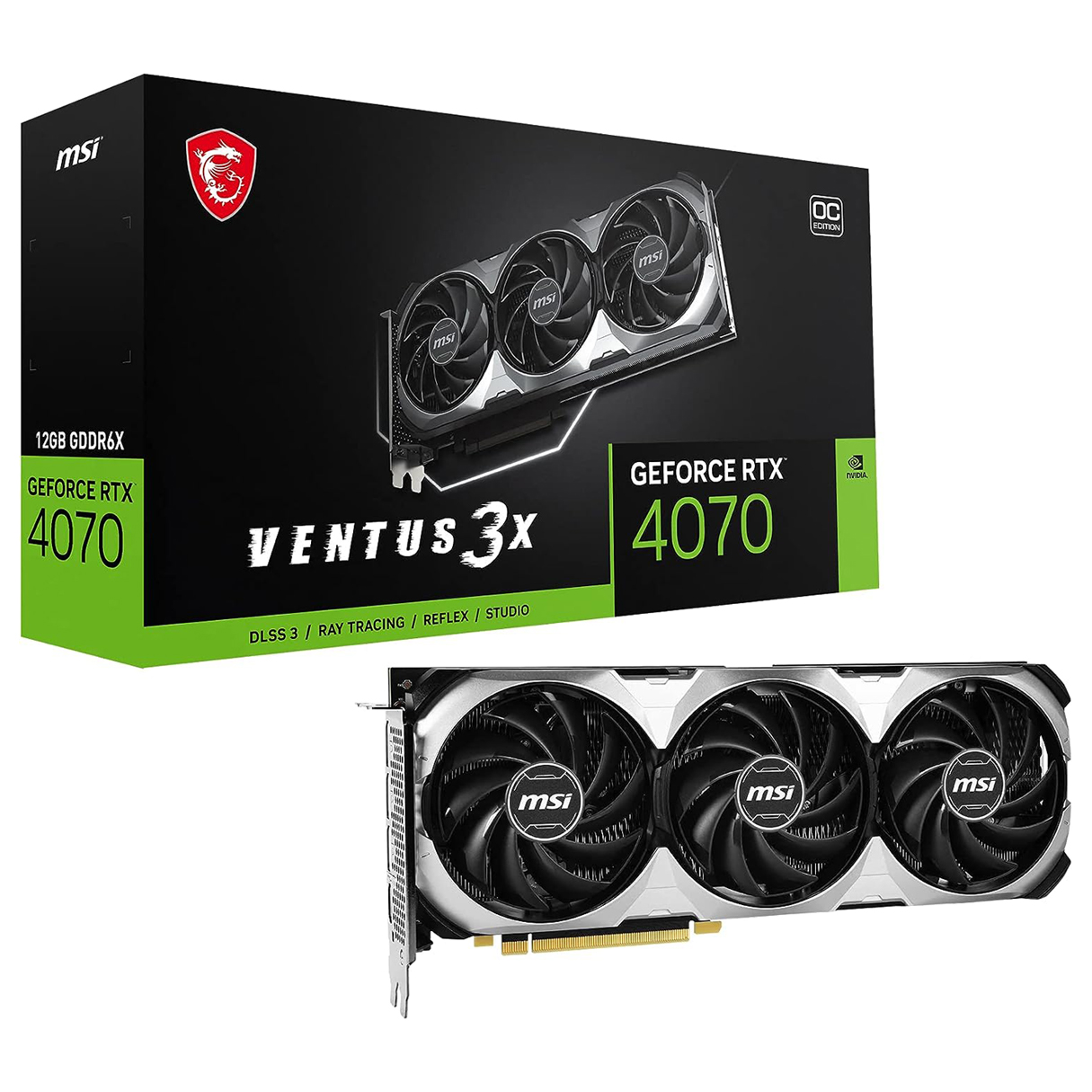 Tarjeta de Video MSI GeForce RTX 4070 VENTUS 3X OC 12GB GDDR6X