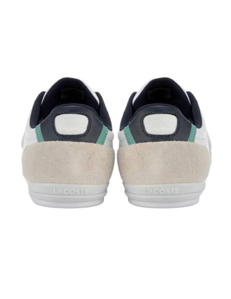 TENIS LACOSTE MISANO STRAP BLANCO CON GRIS Y BEIGE PARA HOMBRE DE PIEL
