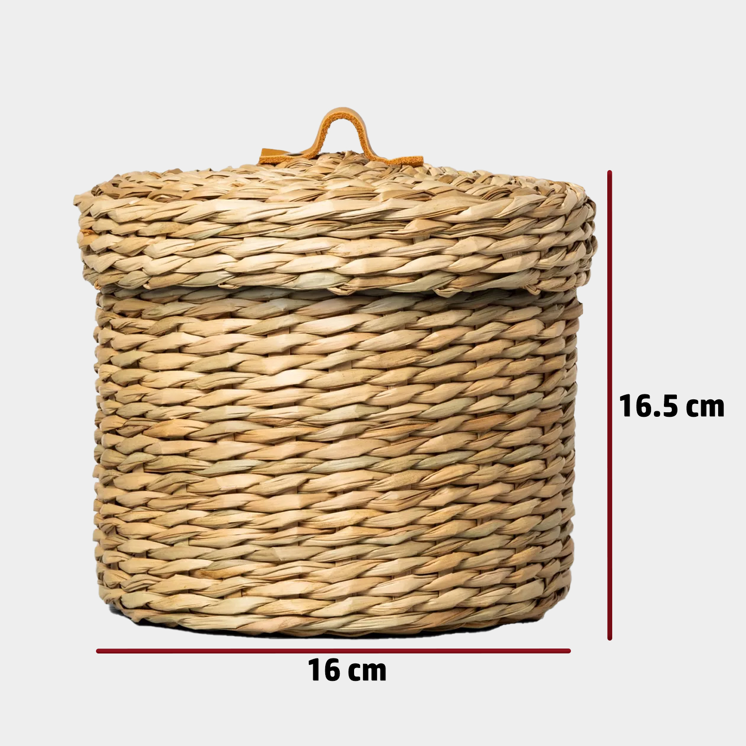 Recipiente tejido para almacenamiento de baño en color beige