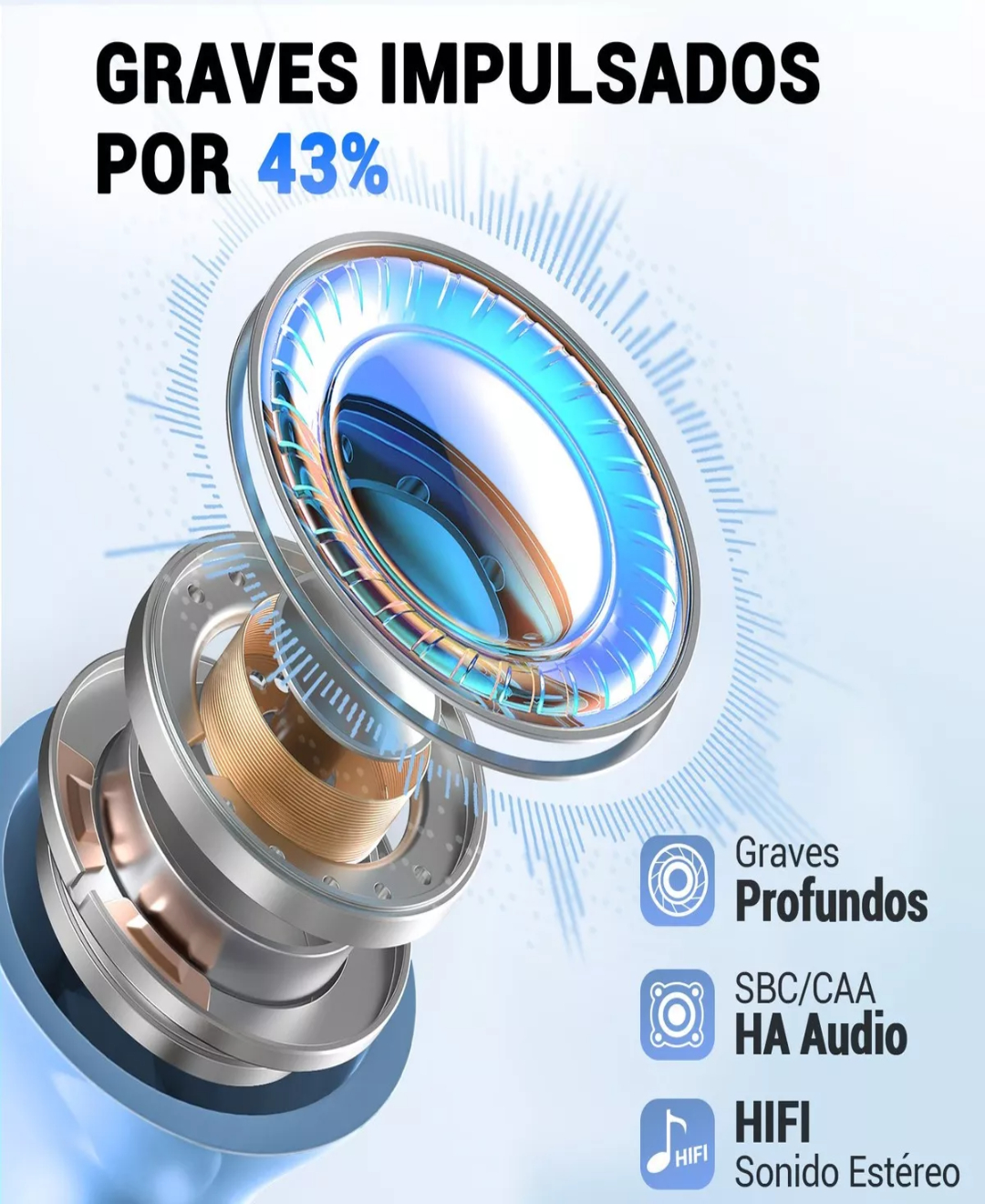 Freshfun S19 Audífonos Bluetooth Inalámbricos. Color Azul