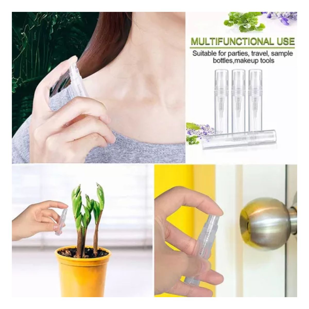 70 Pcs 10ml Mini Botellas Spray Perfume Vidrio Recargables Transparente